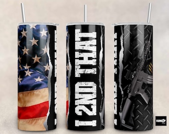Vaso de la Segunda Enmienda, diseño de sublimación PNG: Vaso estrecho recto/cónico de 20 oz (descarga digital)