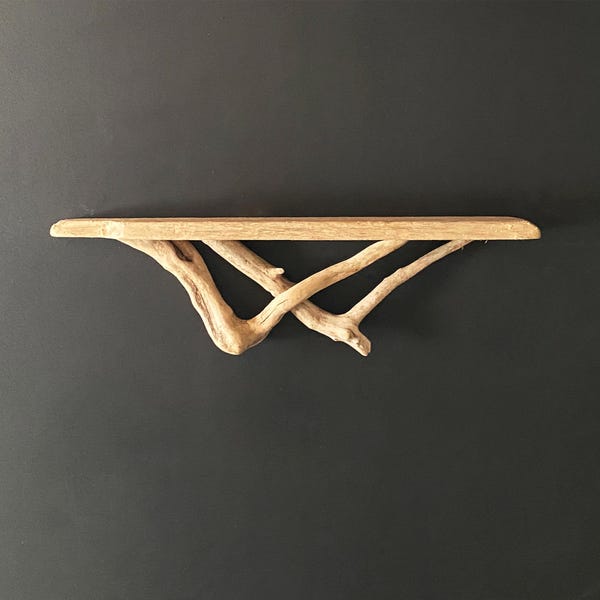 Handmade Driftwood Floating Shelf: Coastal Beach Decor (21 inch)
