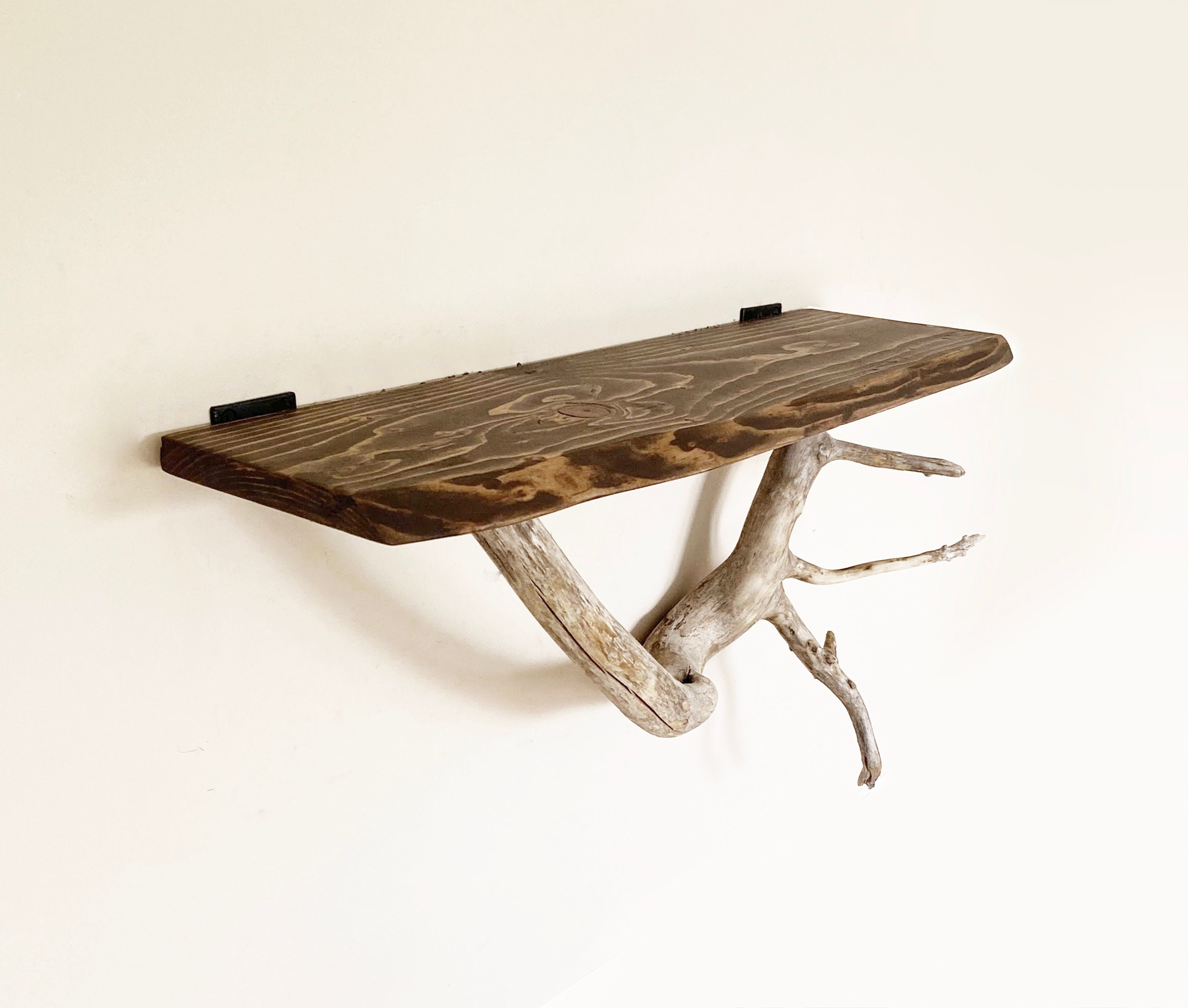 Driftwood Floating Shelf Drift Wood Wall Décor Costal Etsy