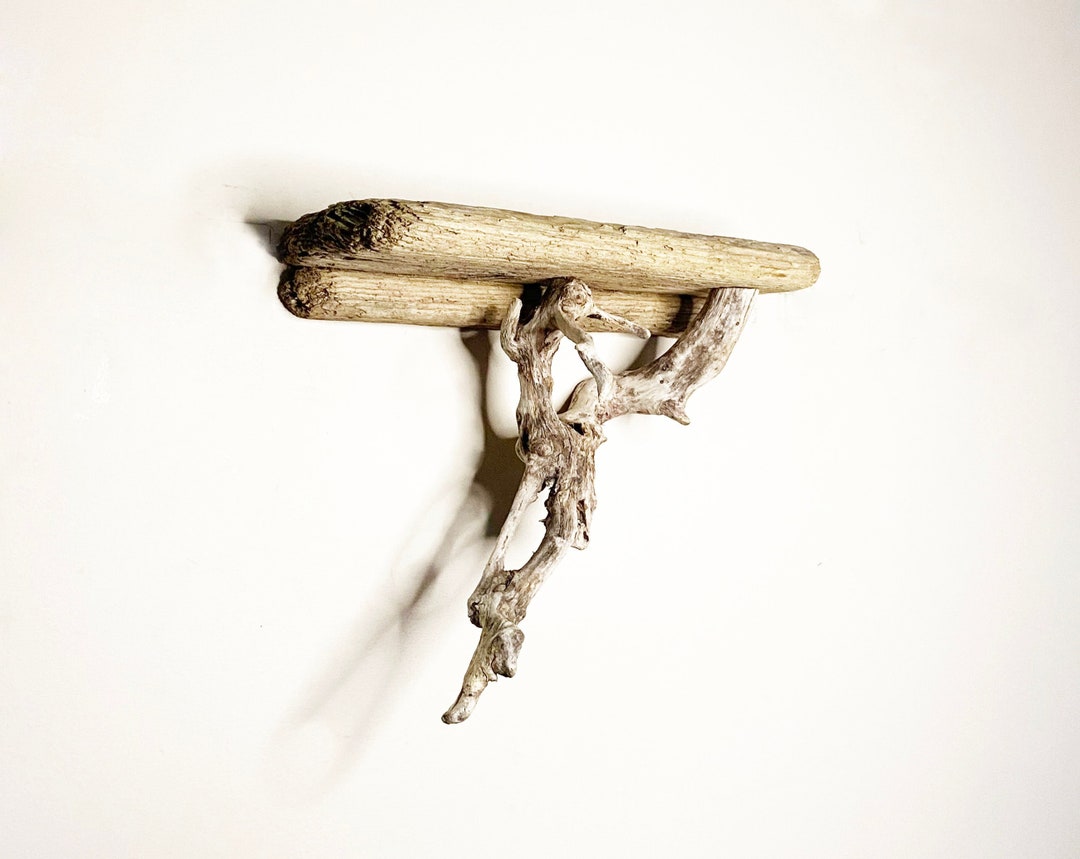 Small Rustic Floating Shelf Driftwood Wall Décor Living and Bedroom Boho Wood Lifestyle Wall