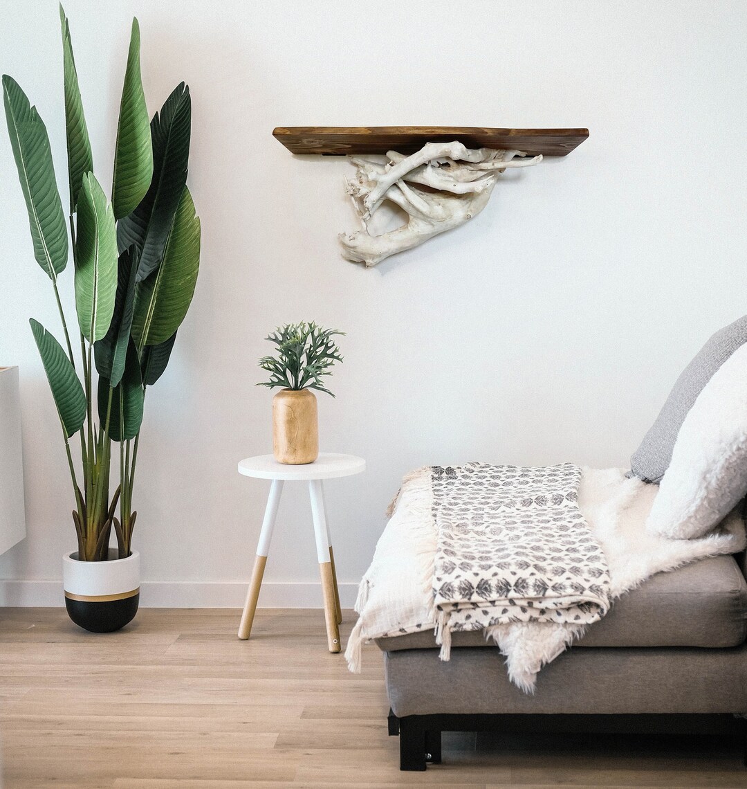 Driftwood Floating Shelf Drift Wood Wall Décor Costal Vibes Natural