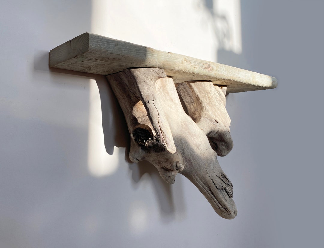 Thick Rustic Driftwood Floating Shelf Driftwood Wall Décor Living and Bedroom Boho Natural Shelf