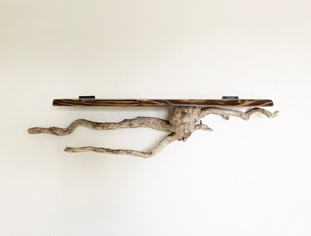 Driftwood Floating Shelf Rustic Wall Shelves Cabin Wood Etsy