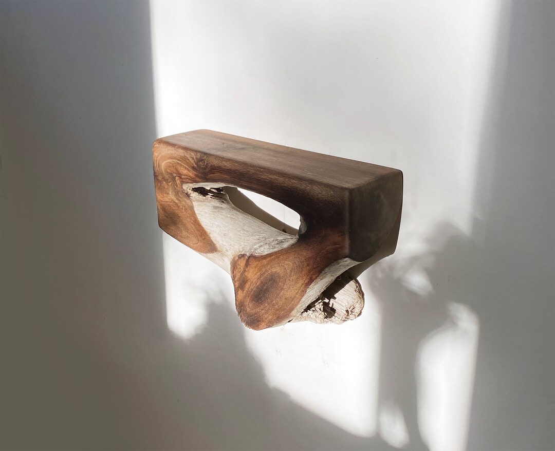 Walnut Driftwood Floating Shelf Rustic Wall Shelves Cabin Etsy