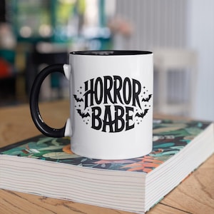 Horror Babe Coffee Mug Gothic Halloween Decor Spooky Gift