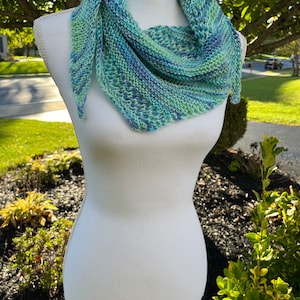 Handmade Knitted Wrap, Small Shawl, Shawlette, Super Soft Scarf Indie Yarn, Unique, One of a Kind