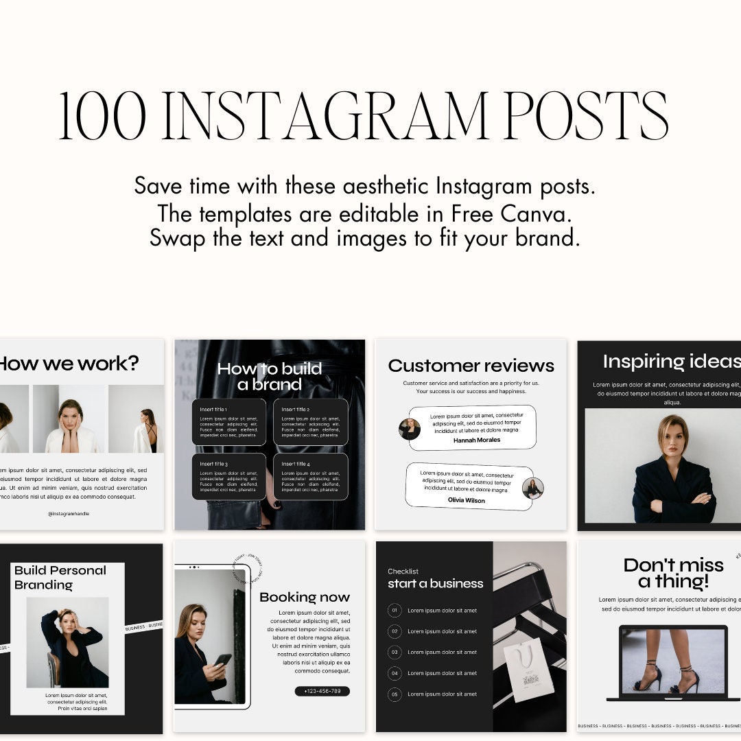 100 Instagram Feed Posts Templates Social Media Posts Creator Canva ...