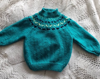Vintage Style Fair Isle Style Yolk Sweater for Baby Age 3 to 6 Months