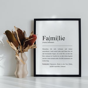 Family Poster Wall Picture | Definition family | Gift for the topping out ceremony