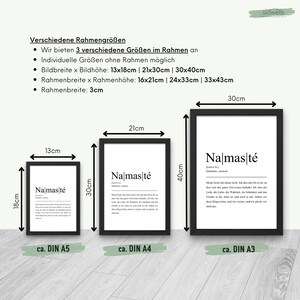 May include: Three black picture frames with white mats and the word "Nalmas t&eacute;" printed in black on a white background. The frames are labeled with their approximate sizes: 13 x 18 inches, 21 x 30 inches, and 30 x 40 inches.