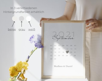 Personalized calendar picture as an artistic souvenir in three colors
