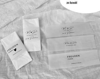For the tears of joy banderole for handkerchiefs made of transparent paper | Personalized Boho Vintage Decoration Wedding | Table decoration Bride