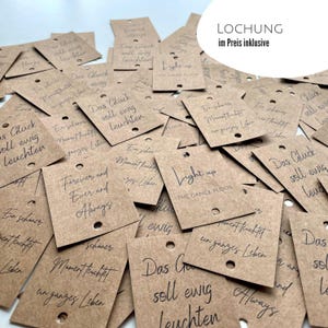Kraftpapier Vintage Deko Hochzeit | Kärtchen aus Kraftpapier für Wunderkerzen oder Knicklichter | Idee Hochzeitstanz