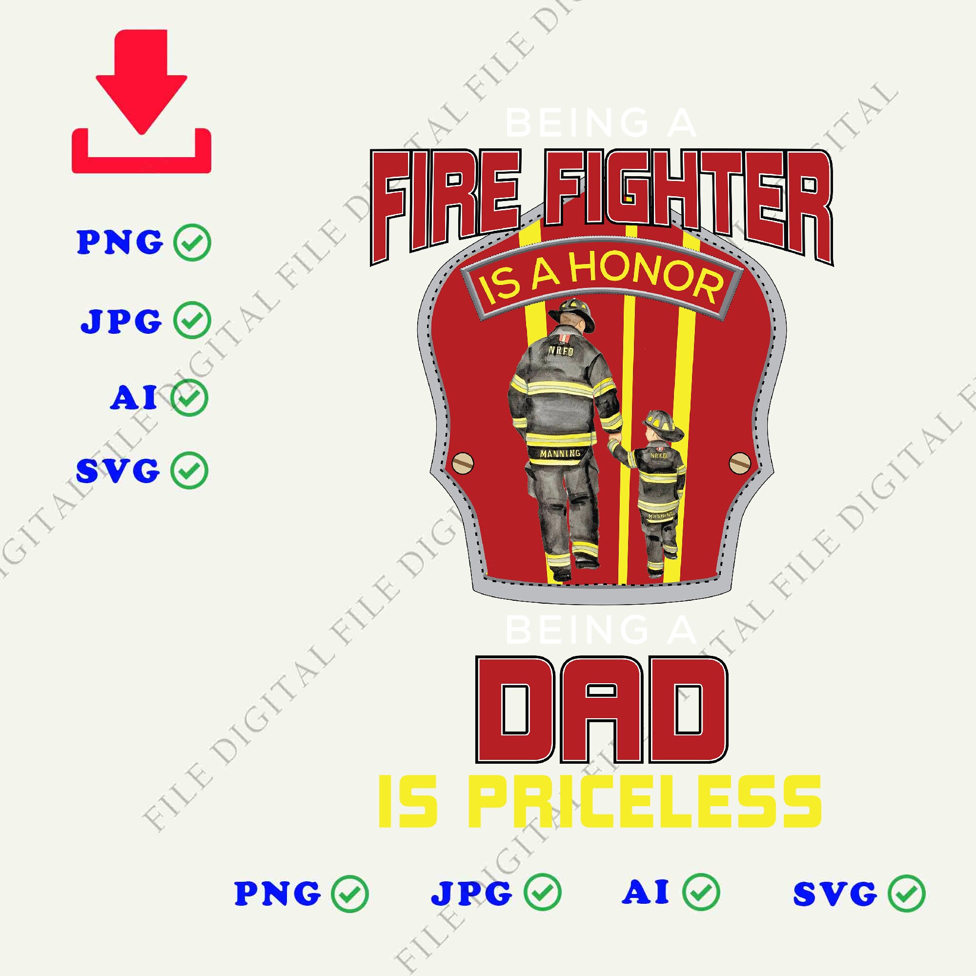 BEING A FIREFiGHTER DAD vector | Etsy