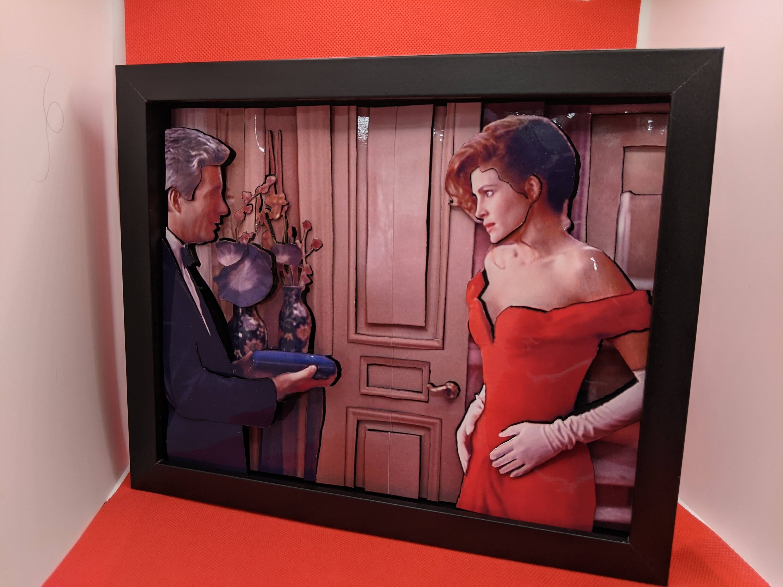 Pretty Woman 3D Shadow Box – Jewelry Box Scene with Edward & Vivian (8" x 10") | Unique Fan Art | Perfect Gift for Pretty Woman Fans