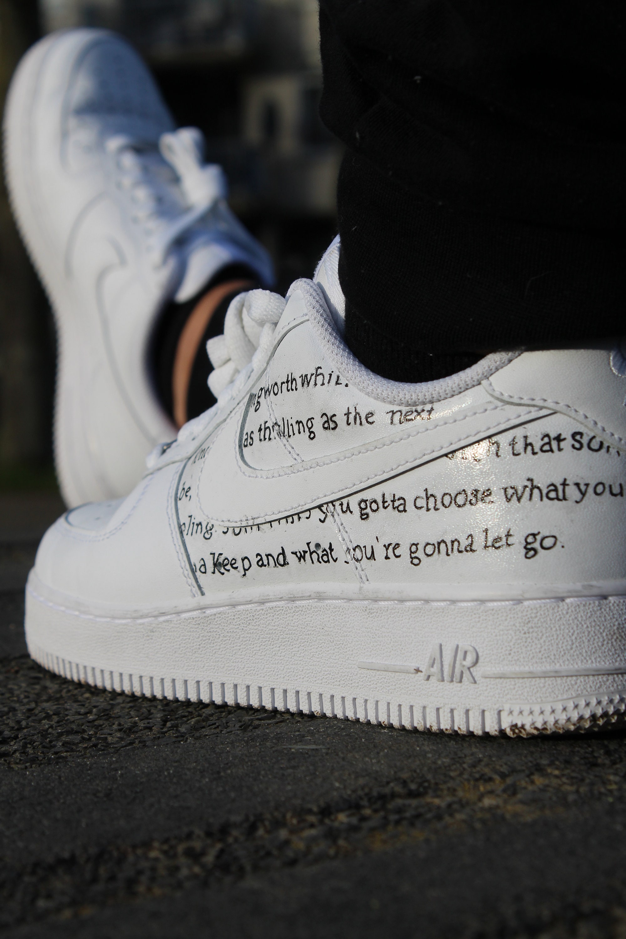 nike air force with words