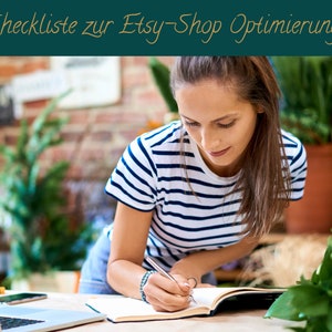 Etsy shop checklist search engine optimization conversion optimization as PDF, DIY help shop review SEO guide, sell more on Etsy