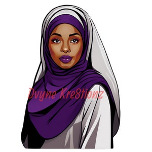 Hijabi African American Muslim Woman| Digital Download | ClipArt | hijabi PNG