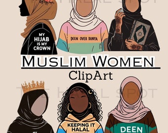 Hijabi Muslim Women |Clip Art | PNG | Islamic png (Commercial Use)
