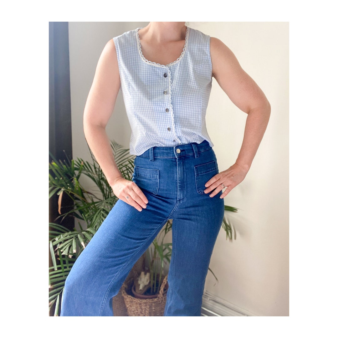 Vintage Prairie Gingham Plaid Cotton Folk Ruffle Cottage Core Etsy