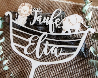 Topper per torta personalizzato per battesimo / Arca di Noè / decorazione per torta