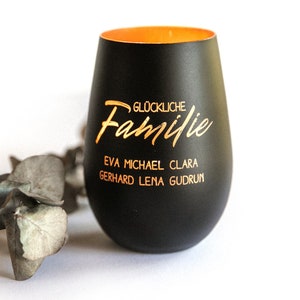 Personalisierte Weihnachtsgeschenkidee – Windlicht Glückliche Familie | Perfektes Geschenk für Oma & Opa | Individuelles Weihnachtsgeschenk