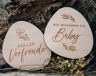 16 Meilensteinkarten Schwangerschaft aus Holz  / Geschenk für Schwangere und werdende Mütter / Fotorequisiten