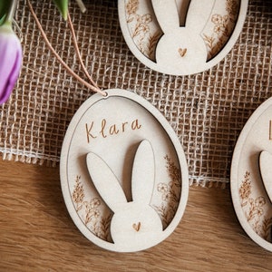 Easter decoration personalized made of wood / Easter pendant with name / wooden pendant for the Easter nest