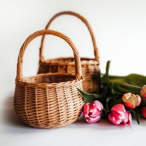 Baskets for children made of wicker in 3 sizes / flower basket / wicker basket