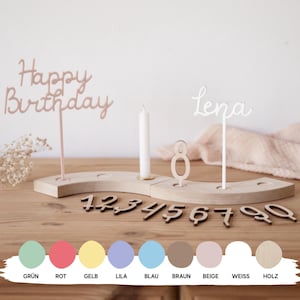 Supporto per compleanno per bambine e bambini / anello per candele / supporto per candele di compleanno / ghirlanda di compleanno in legno / serpente di compleanno