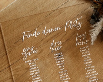 Seating plan for the wedding personalized with your desired names