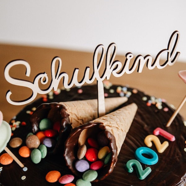Schulkind Cake Topper / Kuchendeko Einschulung / Kuchen Topper Schulkind