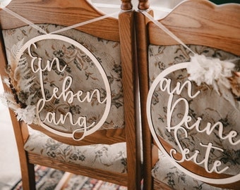 2 wooden signs / chair sign wedding / A lifetime by your side