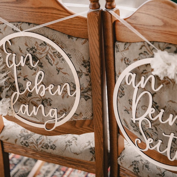 2 wooden signs / chair sign wedding / A lifetime by your side