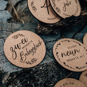 Cartes jalons bébé en liège - mes premiers instants / cadeau pour les mamans ou pour la naissance