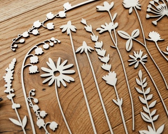 Wooden flowers craft decoration / DIY material
