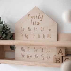 Signe alphabet personnalisé pour la scolarisation | Décoration chambre enfant ABC