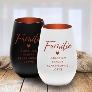 Personalisiertes Windlicht Weihnachten für die Familie / Windlicht mit Gravur / Windlicht Glas Familie / Weihnachtsgeschenk Mama