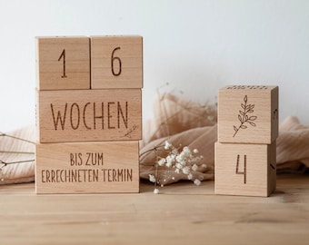 Milestone wooden cubes / milestone cards wood for pregnancy and baby time / milestone blocks / wooden cubes with engraving / gift baby