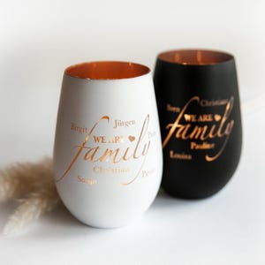 Gepersonaliseerde familielantaarn – Kerstcadeau met gravure – Kristallen glazen lantaarn met naam – Kerstdecoratie – Wij zijn familie