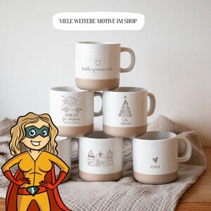 Handgefertigte Tasse mit Herz – Geschenkidee für Schwester oder Oma