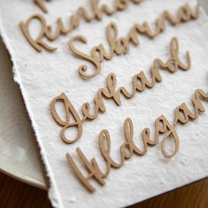 Targhetta per nome matrimonio - scritte in carta kraft / segnaposto / nome segnaposto / carta regalo per gli ospiti / disposizione dei posti a sedere decorazione matrimonio boho