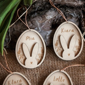 Easter decoration personalized made of wood / Easter pendant with name / wooden pendant for the Easter nest image 8