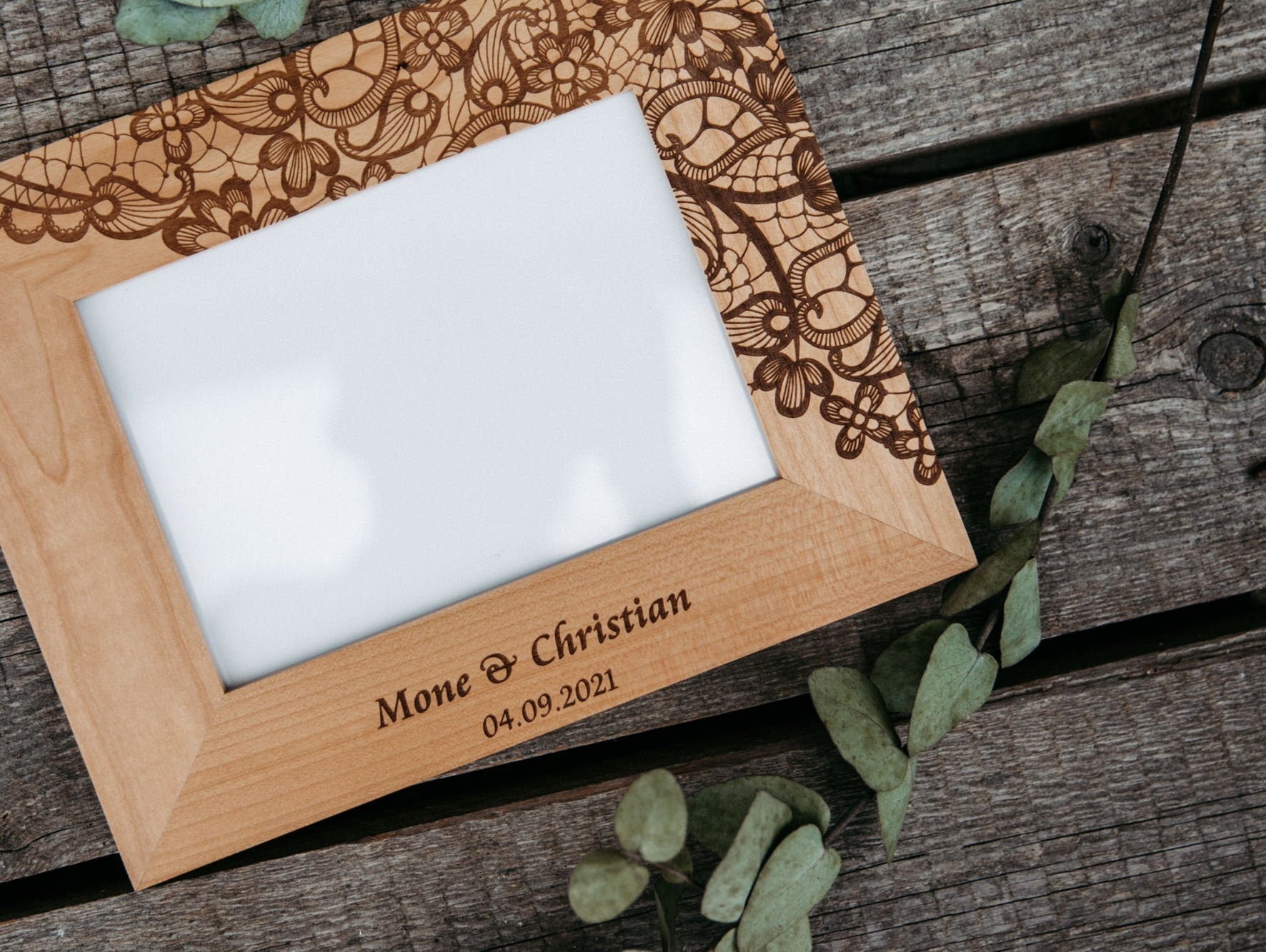 Highquality Picture Frame Made of Wood With Engraving / Name Etsy UK