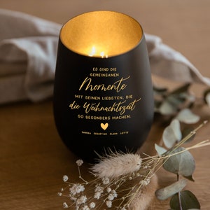 Personalisiertes Windlicht - &quot;Weihnachtszeit&quot;  / Kristallglas / Weihnachtsgeschenk mit Wunschnamen / personalisiertes Geschenk Familie