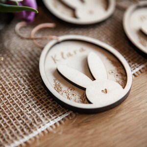 Easter decoration personalized made of wood / Easter pendant with name / wooden pendant for the Easter nest image 5