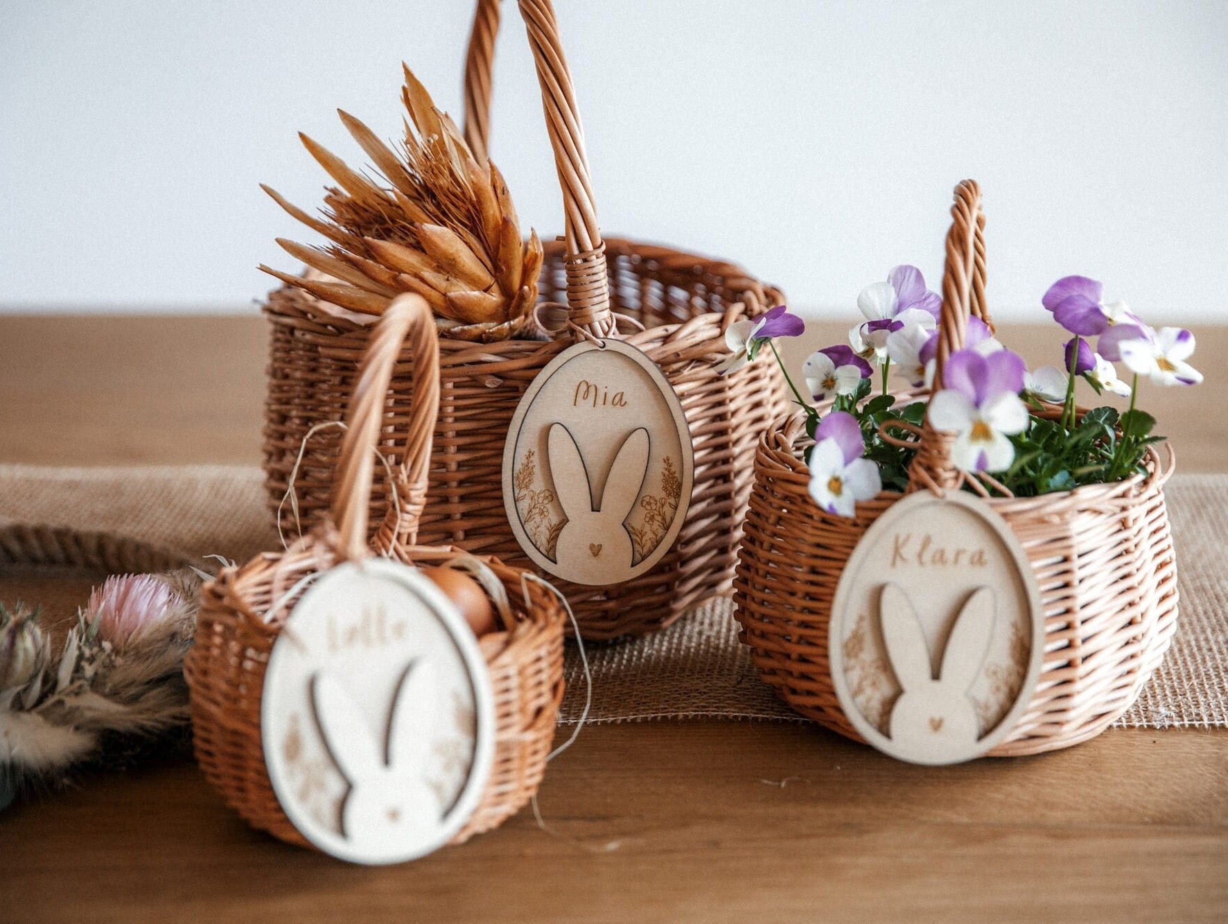 Easter Basket Personalized / Easter Nest With Name / Wicker