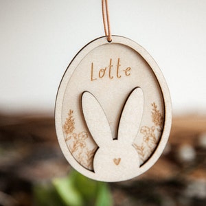 Easter decoration personalized made of wood / Easter pendant with name / wooden pendant for the Easter nest image 3