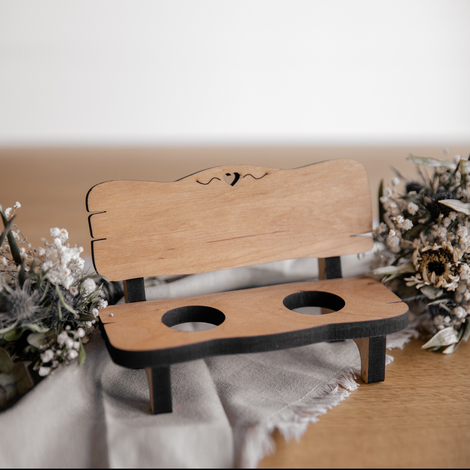 Panca PortaLiquore In Legno Per 40° Anniversario, Con Incisione E Due Bicchierini, Regalo Originale Per Soldi