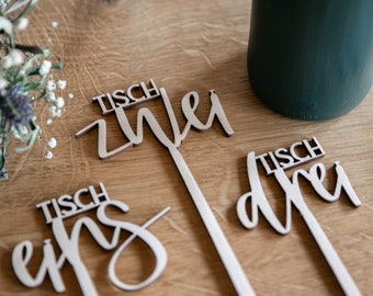 Tischnummern Hochzeit aus Holz / Sitzplan / Zahlen aus Holz / Tischnummern Flaschen / Tischschilder / Hochzeitspapeterie / Sitzplatz